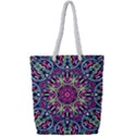 Cold Colors Mandala   Full Print Rope Handle Tote (Small) View1