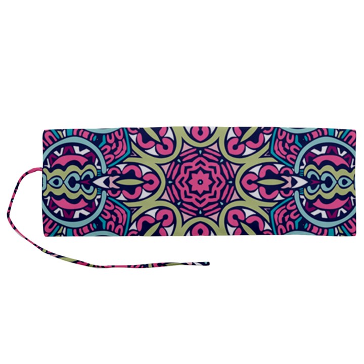 Cold Colors Mandala   Roll Up Canvas Pencil Holder (M)