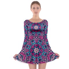 Good Vibes Brain Long Sleeve Skater Dress by ConteMonfrey