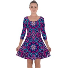 Good Vibes Brain Quarter Sleeve Skater Dress by ConteMonfrey