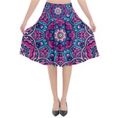 Good Vibes Brain Flared Midi Skirt by ConteMonfrey