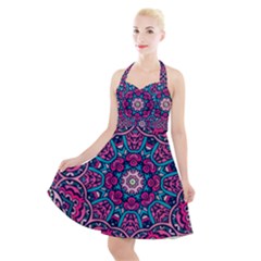 Good Vibes Brain Halter Party Swing Dress  by ConteMonfrey