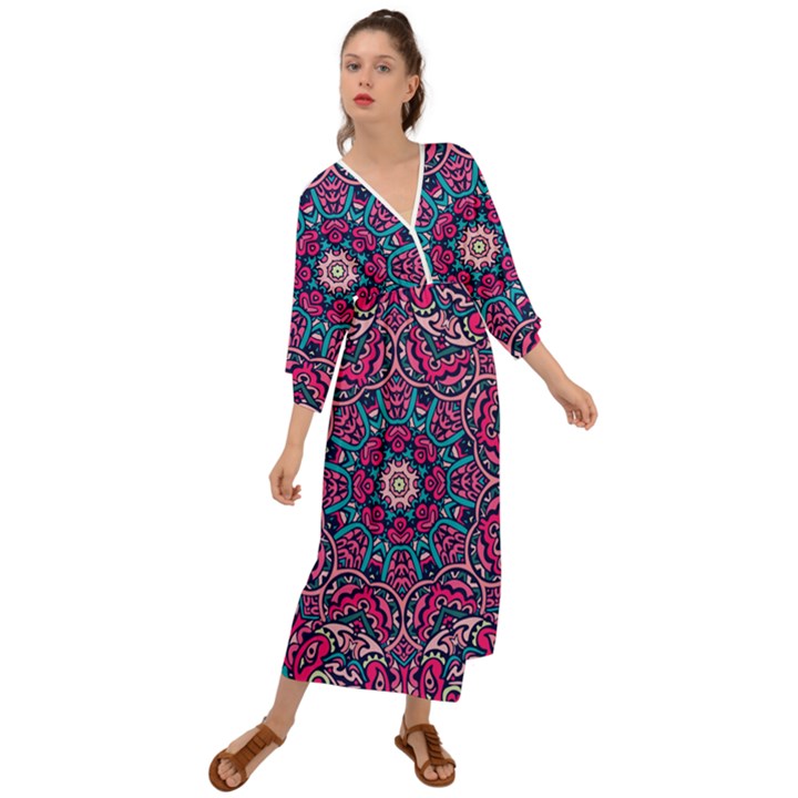 Good Vibes Brain Grecian Style  Maxi Dress