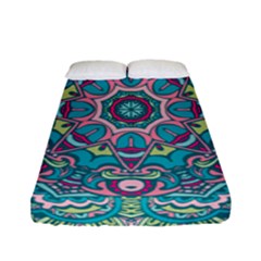 Green, Blue And Pink Mandala  Fitted Sheet (full/ Double Size) by ConteMonfrey