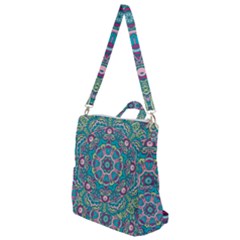 Green, Blue And Pink Mandala  Crossbody Backpack by ConteMonfrey