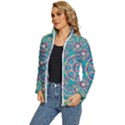 Green, Blue And Pink Mandala  Women s Puffer Bubble Jacket Coat View2