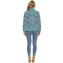 Green, Blue And Pink Mandala  Women s Puffer Bubble Jacket Coat View4