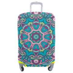 Green, Blue And Pink Mandala  Luggage Cover (medium) by ConteMonfrey