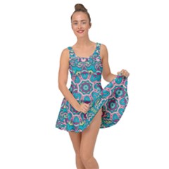 Green, Blue And Pink Mandala  Inside Out Casual Dress by ConteMonfrey