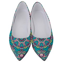 Green, Blue And Pink Mandala  Women s Low Heels by ConteMonfrey