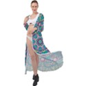 Green, Blue And Pink Mandala  Maxi Chiffon Beach Wrap View1