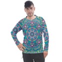 Green, Blue And Pink Mandala  Men s Pique Long Sleeve Tee View1