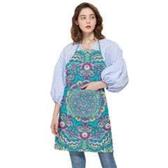 Green, Blue And Pink Mandala  Pocket Apron by ConteMonfrey