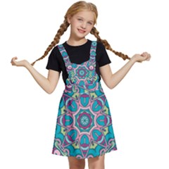 Green, Blue And Pink Mandala  Kids  Apron Dress by ConteMonfrey