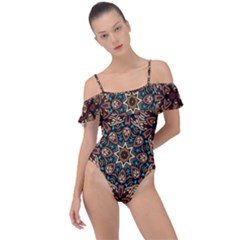 Vintage Vibes Mandala  Frill Detail One Piece Swimsuit by ConteMonfrey