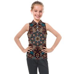 Vintage Vibes Mandala  Kids  Sleeveless Polo Tee