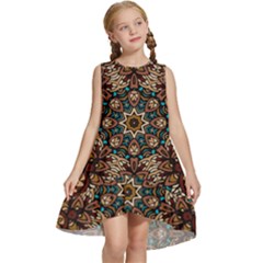 Vintage Vibes Mandala  Kids  Frill Swing Dress by ConteMonfrey