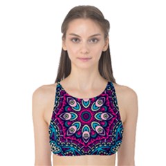 Purple, Blue And Pink Eyes Tank Bikini Top by ConteMonfrey