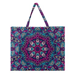 Purple, Blue And Pink Eyes Zipper Large Tote Bag by ConteMonfrey