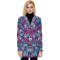 Purple, Blue And Pink Eyes Button Up Hooded Coat  by ConteMonfrey