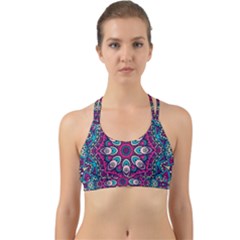 Purple, Blue And Pink Eyes Back Web Sports Bra by ConteMonfrey