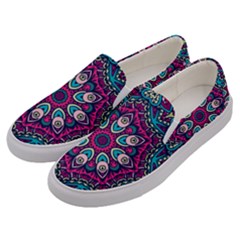 Purple, Blue And Pink Eyes Men s Canvas Slip Ons by ConteMonfrey