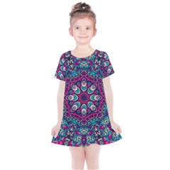 Purple, Blue And Pink Eyes Kids  Simple Cotton Dress by ConteMonfrey