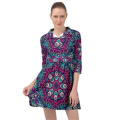 Purple, Blue And Pink Eyes Mini Skater Shirt Dress by ConteMonfrey