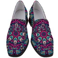 Purple, Blue And Pink Eyes Women s Chunky Heel Loafers by ConteMonfrey