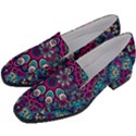 Purple, Blue And Pink Eyes Women s Chunky Heel Loafers View2