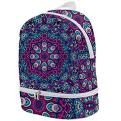 Purple, Blue And Pink Eyes Zip Bottom Backpack by ConteMonfrey