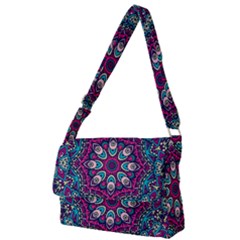 Purple, Blue And Pink Eyes Full Print Messenger Bag (l) by ConteMonfrey