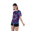 Purple, Blue And Pink Eyes Asymmetrical Short Sleeve Sports Tee View2