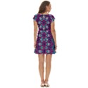 Purple, Blue And Pink Eyes Short Sleeve Tiered Mini Dress View4