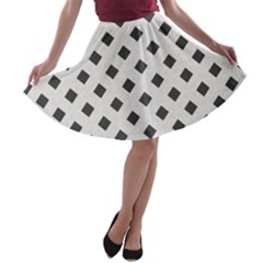 Spades Black And White A-line Skater Skirt by ConteMonfrey