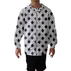 Spades Black And White Kids  Hooded Windbreaker