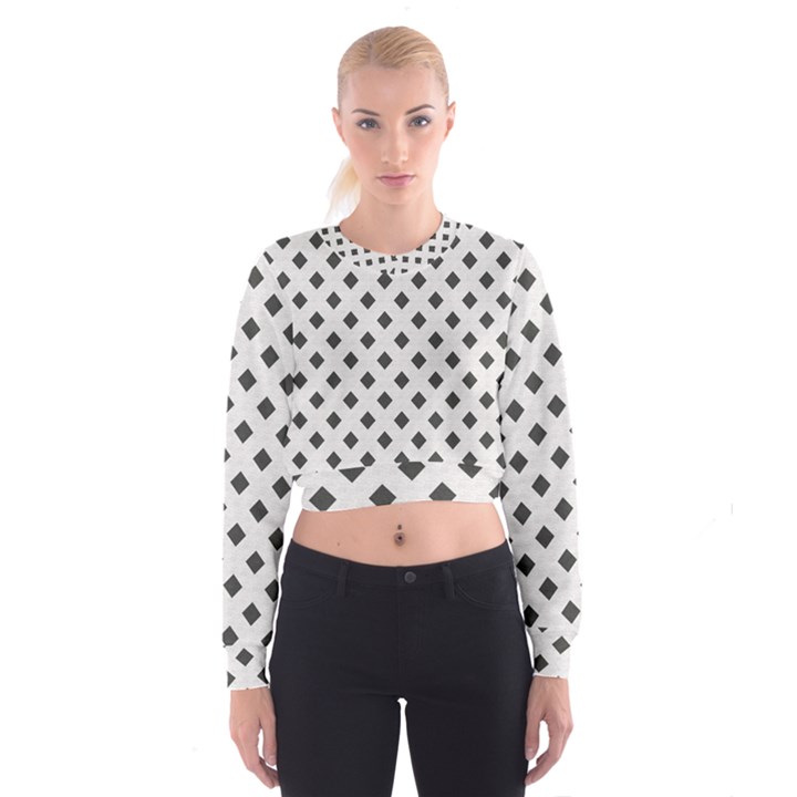 Spades Black And White Cropped Sweatshirt