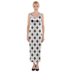 Spades Black And White Fitted Maxi Dress by ConteMonfrey