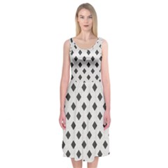 Spades Black And White Midi Sleeveless Dress by ConteMonfrey