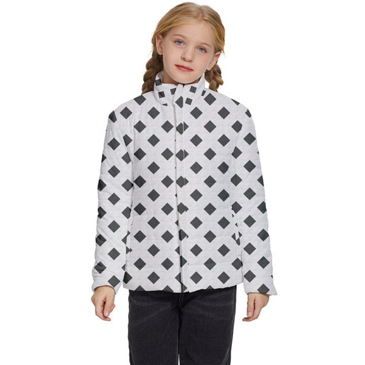 Spades Black And White Kids  Puffer Bubble Jacket Coat