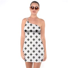 Spades Black And White One Soulder Bodycon Dress by ConteMonfrey