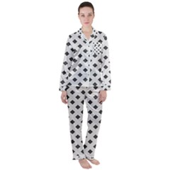 Spades Black And White Satin Long Sleeve Pajamas Set by ConteMonfrey