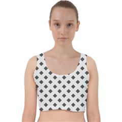 Spades Black And White Velvet Racer Back Crop Top by ConteMonfrey