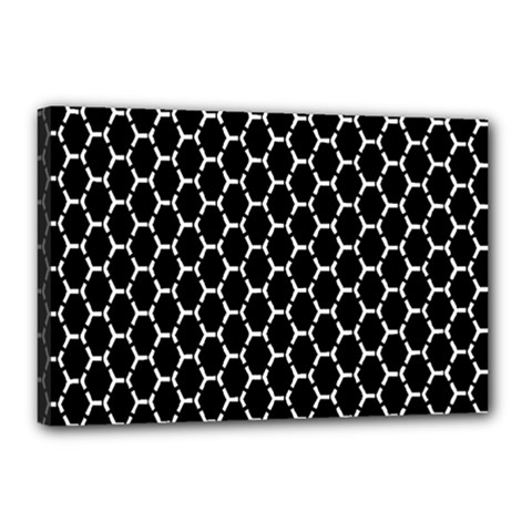 Abstract Beehive Black Canvas 18  X 12  (stretched) by ConteMonfrey