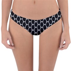 Abstract Beehive Black Reversible Hipster Bikini Bottoms by ConteMonfrey