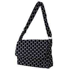 Abstract Beehive Black Full Print Messenger Bag (l) by ConteMonfrey