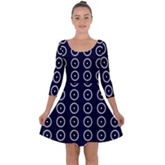 Sharp Circles Quarter Sleeve Skater Dress by ConteMonfrey