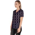 Sharp Circles Women s V-Neck Scrub Top View2