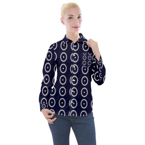 Sharp Circles Women s Long Sleeve Pocket Shirt by ConteMonfrey