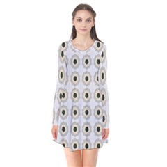 Abstract Blossom Long Sleeve V-neck Flare Dress by ConteMonfrey